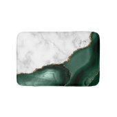 White Marble Gilded Emerald Green Agate Badmat (Voorkant)