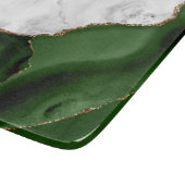 White Marble Gilded Green Agate Snijplank (Hoek)