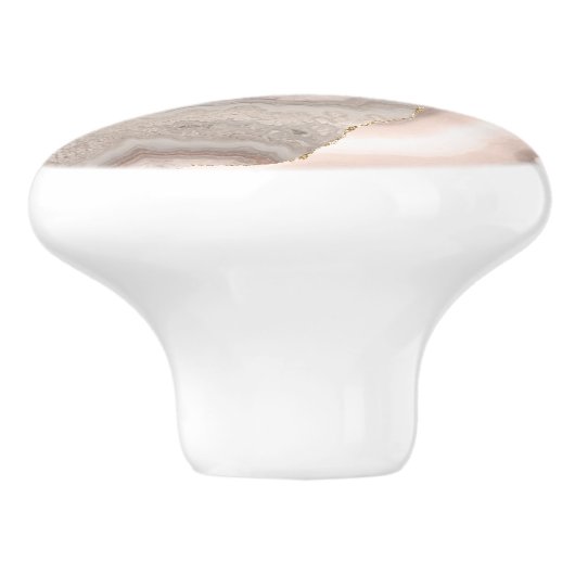 White Marble Gilded Ivory Agate Keramische Knop (Zijkant)