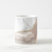 White marble Gilded Ivory Beige Taupe Agate Koffiemok (Center)
