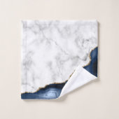 White Marble Gilded Navy Blue Agate Bad Handdoek (Wasdoekje)