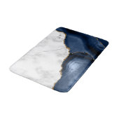 White Marble Gilded Navy Blue Agate Badmat (Gekanteld)