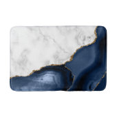 White Marble Gilded Navy Blue Agate Badmat (Voorkant)