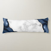 White Marble Gilded Navy Blue Agate Lichaamskussen (Voorkant)