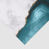 White Marble Gilded Teal Blue Agate Tissuepapier (Detail)