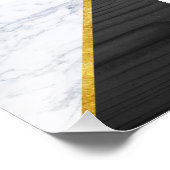 White Marble Gold en Black Wood Photo Print Foto Afdruk (Hoek)