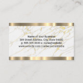 White marble Gold Foil | Golden Metallic Visitekaartje (Achterkant)