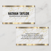 White marble Gold Foil | Golden Metallic Visitekaartje (Voorkant / Achterkant)