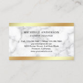 White marble Gold Foil High Heels Stilettos Visitekaartje (Achterkant)