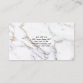 White Marble Gold Glitter Custom Visitekaartje (Achterkant)