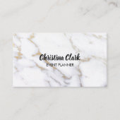 White Marble Gold Glitter Custom Visitekaartje (Voorkant)