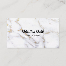 White Marble Gold Glitter Custom Visitekaartje