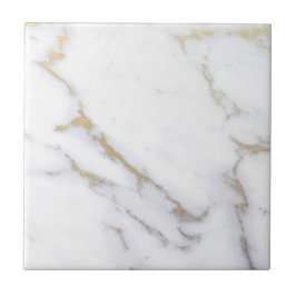 White marble Gold Glitter Modern Elegant Premium Tegeltje