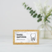 White Marble Gold Glitter Tandheelkundige kliniek  Visitekaartje (Staand voorkant)