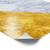White Marble Gold Leaf Square Photo Print Foto Afdruk (Hoek)