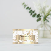 White marble Gold Lijst Event Planner Qr Code Visitekaartje (Staand voorkant)