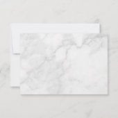 White Marble Gold Line Free Floral Bedankkaart (Achterkant)