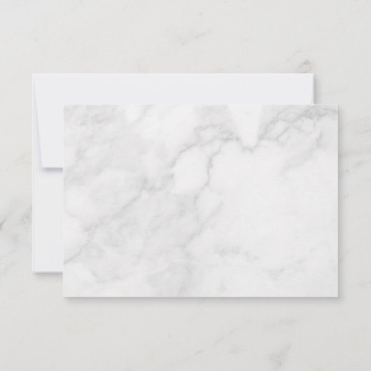 White Marble Gold Line Free Floral Bedankkaart (Achterkant)
