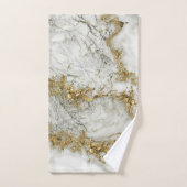 White marble Gold Splatter Abstract Bad Handdoek (Handdoek)