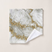 White marble Gold Splatter Abstract Bad Handdoek (Wasdoekje)