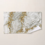 White marble Gold Splatter Abstract Bad Handdoek (Handdoek)
