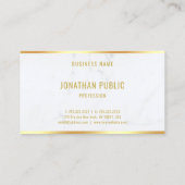 White Marble Gold Text Professional Modern Elegant Visitekaartje (Achterkant)