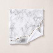 White marble Grey Agate Gold Glitter Bad Handdoek (Wasdoekje)