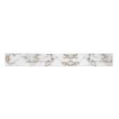 White marble Grey & Gold Veining Satijnen Lint (Voorkant)