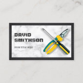 White Marble Handyman Repair Tools Electricia Visitekaartje (Voorkant)