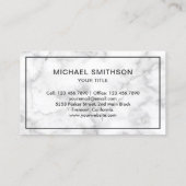 White marble Home Icon Real Estate Agent Visitekaartje (Achterkant)