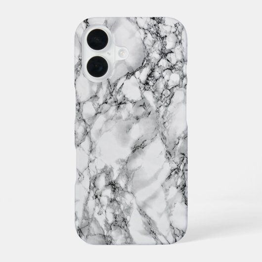 White Marble iPhone Case 16 Hoesje (Achterkant)