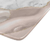 White marble Ivory Agate Gold Glitter Snijplank (Hoek)