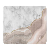 White marble Ivory Agate Gold Glitter Snijplank (Voorkant)