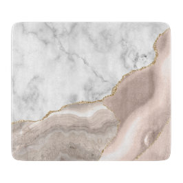 White marble Ivory Agate Gold Glitter Snijplank