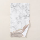 White marble ivory beige Agate Gold Glitter Bad Handdoek (Handdoek)