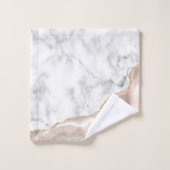 White marble ivory beige Agate Gold Glitter Bad Handdoek (Wasdoekje)