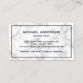 White Marble Jet Vliegtuig Vliegtuigpiloot Visitekaartje (Achterkant)