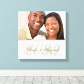 White Marble Kijk Jubileum Name SQUARE Photo Canvas Afdruk (Insitu (Houten vloer))