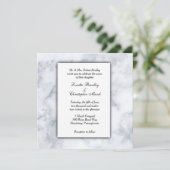 White Marble Kijk Wedding Uitnodiging (Staand voorkant)
