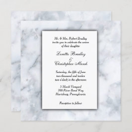 White Marble Kijk Wedding Uitnodiging