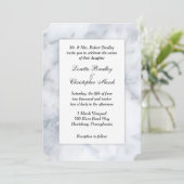 White Marble Kijk Wedding Uitnodiging (Staand voorkant)