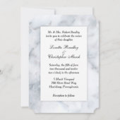 White Marble Kijk Wedding Uitnodiging (Voorkant)