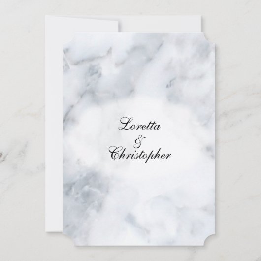 White Marble Kijk Wedding Uitnodiging (Achterkant)