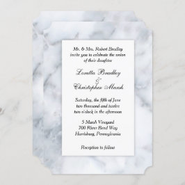 White Marble Kijk Wedding Uitnodiging
