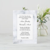 White Marble Kijk Wedding Uitnodiging (Staand voorkant)