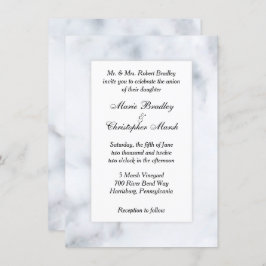 White Marble Kijk Wedding Uitnodiging