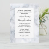 White Marble Kijk Wedding Uitnodiging (Staand voorkant)