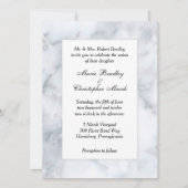 White Marble Kijk Wedding Uitnodiging (Voorkant)