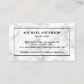 White Marble Kitchen Wood Rolling Pin Pastry Chef Visitekaartje (Achterkant)