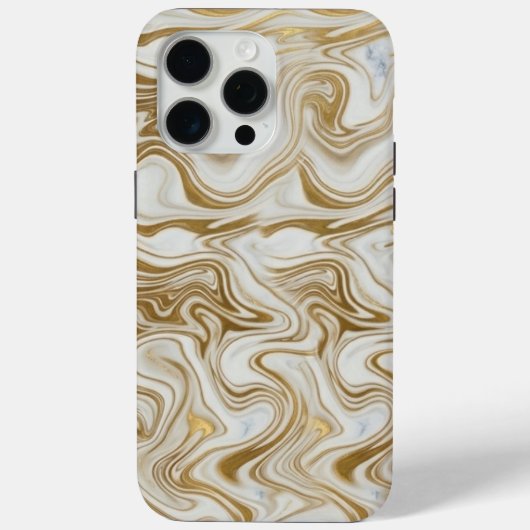 White Marble & Liquid Gold Luxury Phone Case (Achterkant)